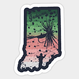 Vintage Big Fly Distressed Rainbow Trout Steelhead Indiana Fly Fishing Sticker